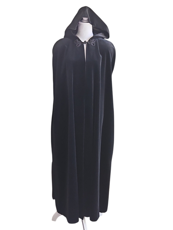 JS Collections Jackets & Blazers - Vintage JS Collections Black Velvet Hooded Opera Cloak Cape